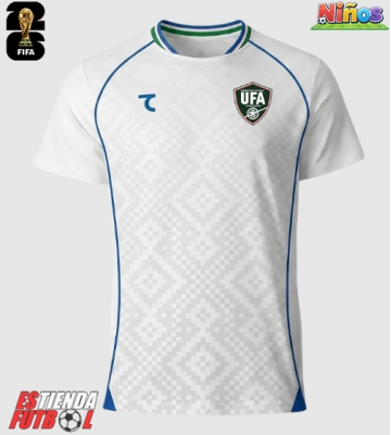 Uzbekistán Segunda Equipación Niños Mundial 2026 Manga Corta (+ Pantalones cortos)